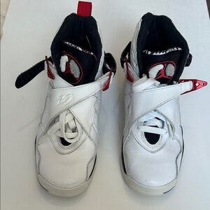 Jordan Kids White and Red Sneakers